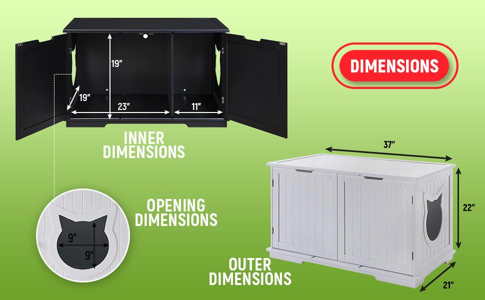 X-Large Cat Washroom Bench Litter Box Enclosure | Litter Box Furniture