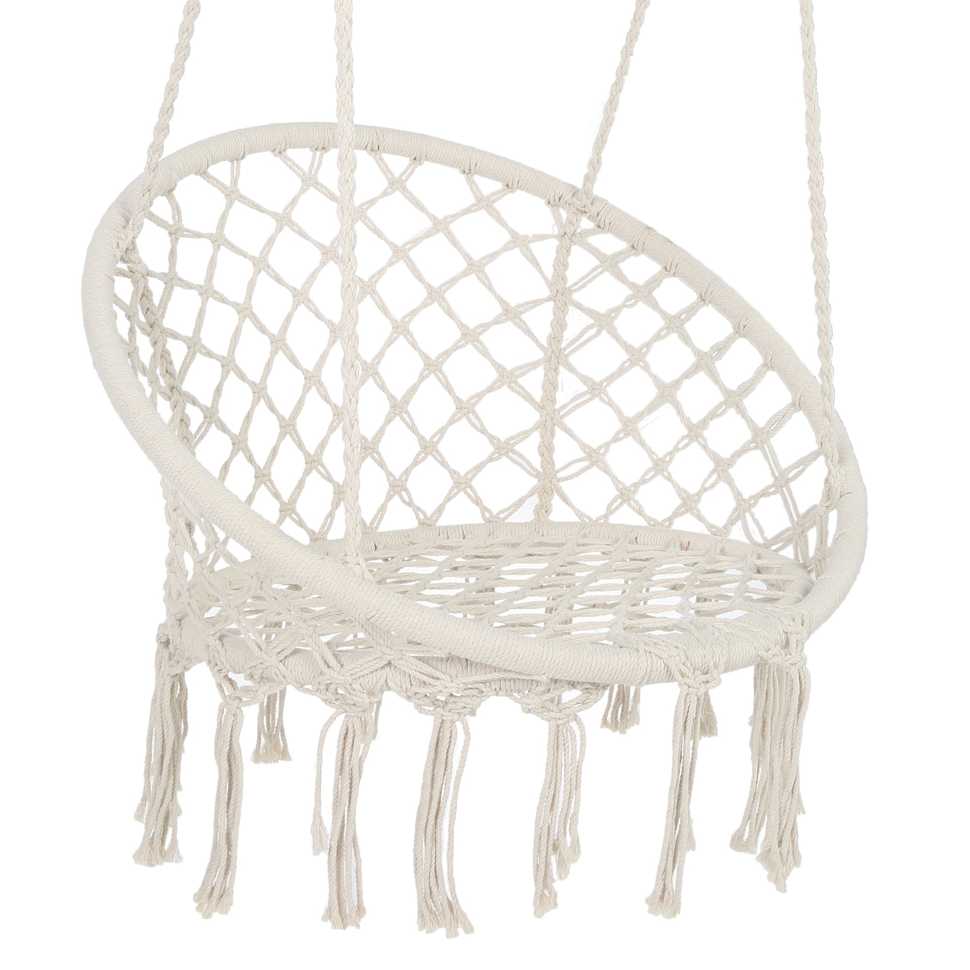 Macrame Hanging Hammock Chair - Cotton Rope Swing for Indoor/Outdoor