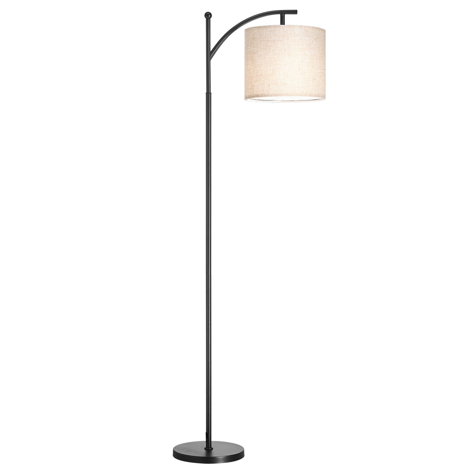 Modern Arc Floor Lamp with Adjustable Shade & Remote Control – Dimmable LED Standing Lamp for Living Room, Bedroom, or Office