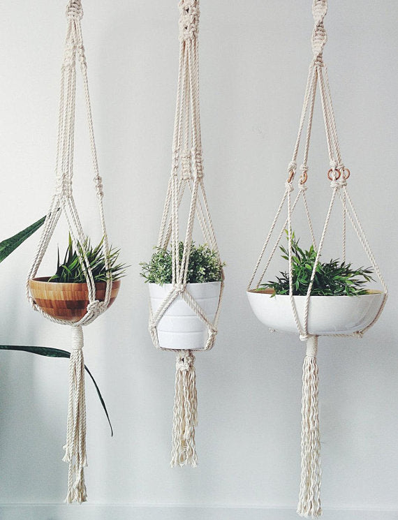 Handmade Macrame Plant Hanger – Modern Cotton Rope