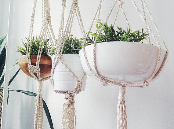 Handmade Macrame Plant Hanger – Modern Cotton Rope