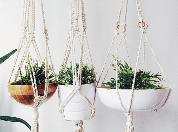 Handmade Macrame Plant Hanger – Modern Cotton Rope