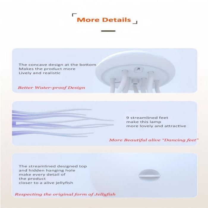 Jellyfish Mood Lamp – LED Jellyfish Night Light | Portable Jellyfish Table Lamp | Relaxing Smart Lamp for Desk & Bedside