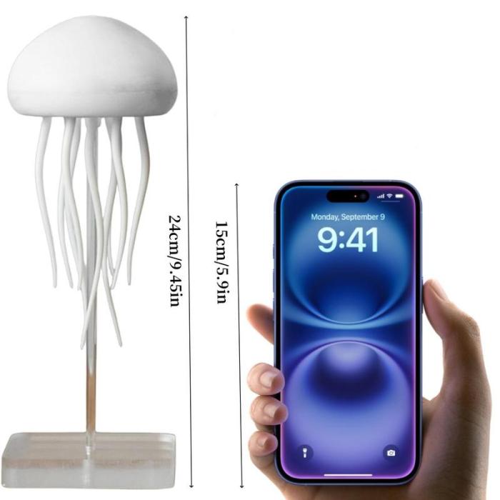 Jellyfish Mood Lamp – LED Jellyfish Night Light | Portable Jellyfish Table Lamp | Relaxing Smart Lamp for Desk & Bedside