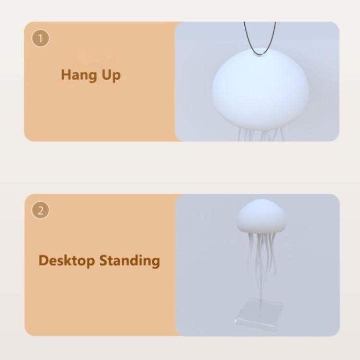 Jellyfish Mood Lamp – LED Jellyfish Night Light | Portable Jellyfish Table Lamp | Relaxing Smart Lamp for Desk & Bedside